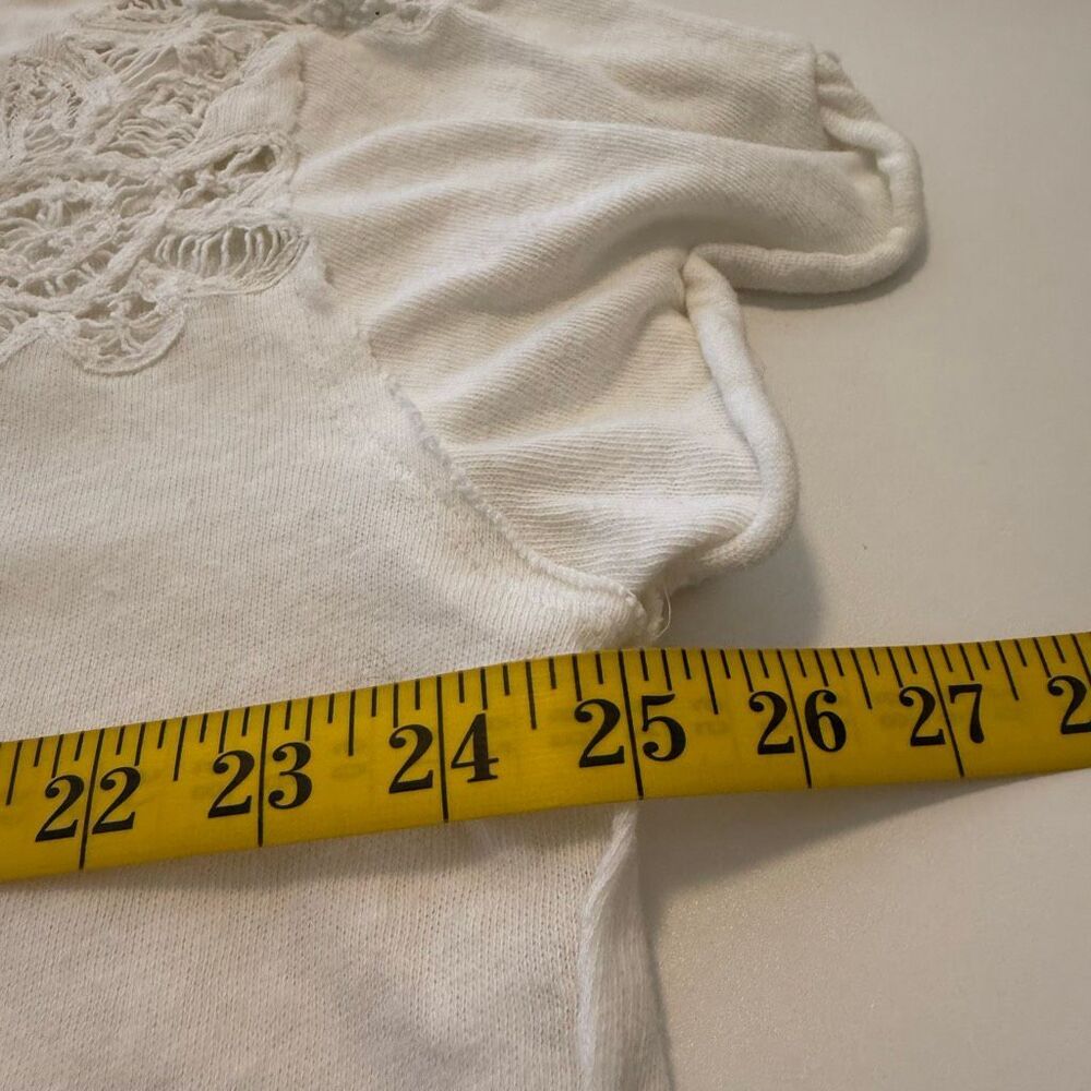 Free People Lyla Top Ivory Crochet Size S Boho, Casual, Coastal - Picture 6 of 13